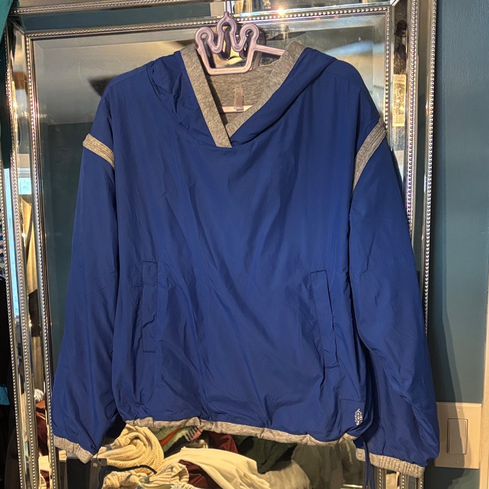 Blue Hooded Free People Movement Jacket